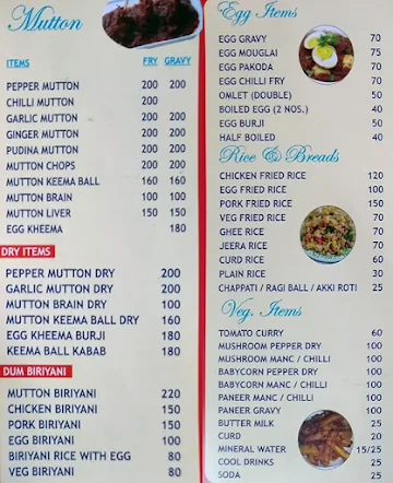 Chandrappa Hotel menu 