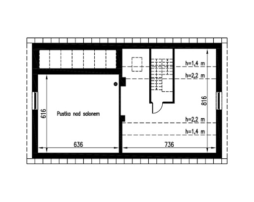 W cieniu drzew (etap I) - A101 - Rzut poddasza do indywidualnej adaptacji (27,4 m2 powierzchni użytkowej)