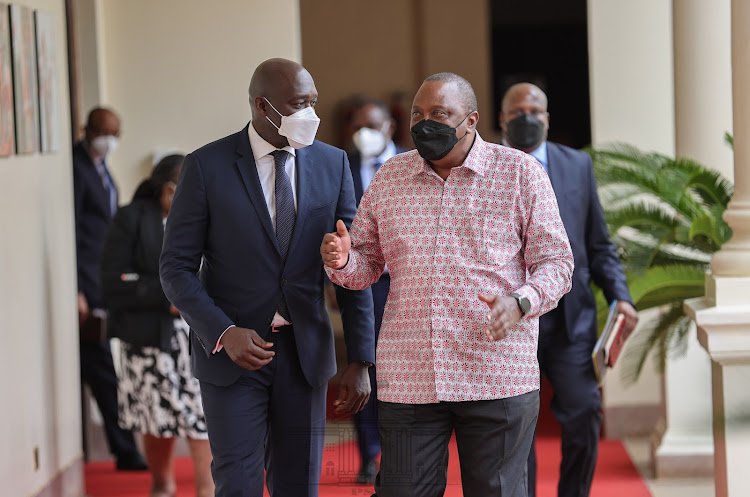 President Uhuru Kenyatta meets with IFC Managing Director Makhtar Diop at State House, Nairobi.