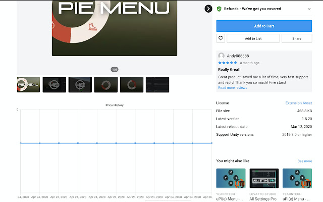 Unity Asset Store Price Tracker chrome extension