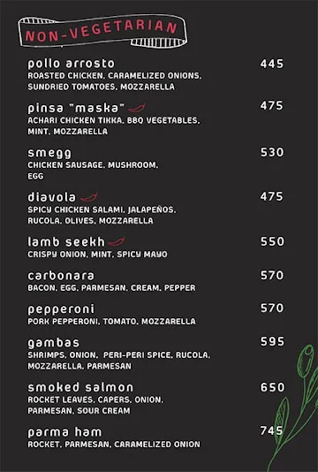 My Tea Chapel Pinsa Pizza Waffles menu 