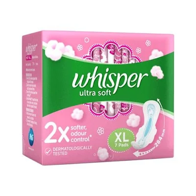 Whisper Ultra Soft Air Fresh Sanitary Pads - 7 pc