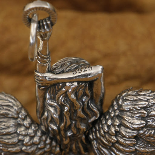 Title 7, Sterling Silver Belle Angel Pendant with Halo, ...