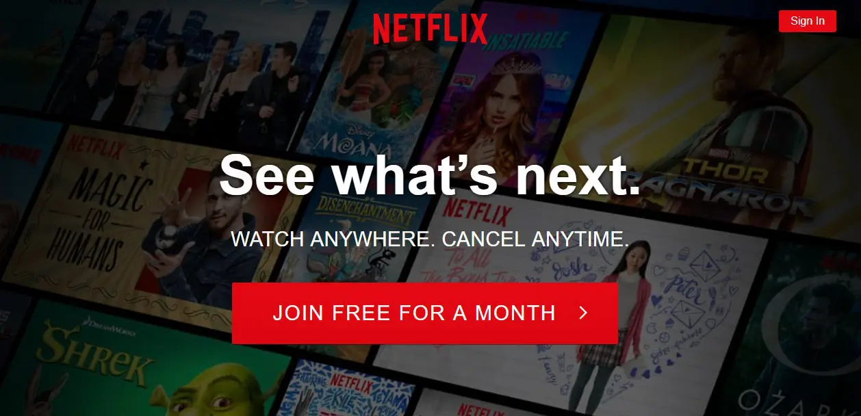 Netflix's CTA example