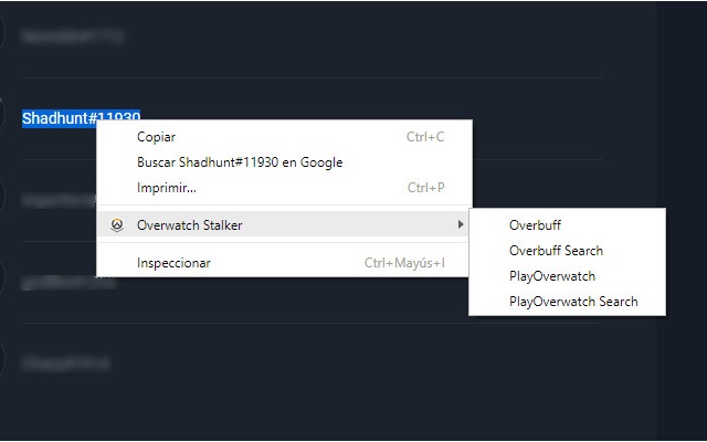 Overwatch Stalker chrome extension