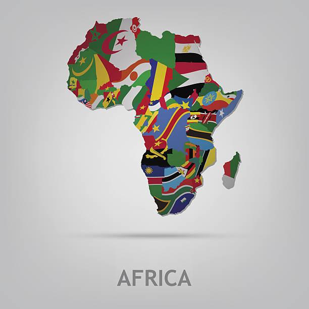 Map of Africa showing the 52 countries.