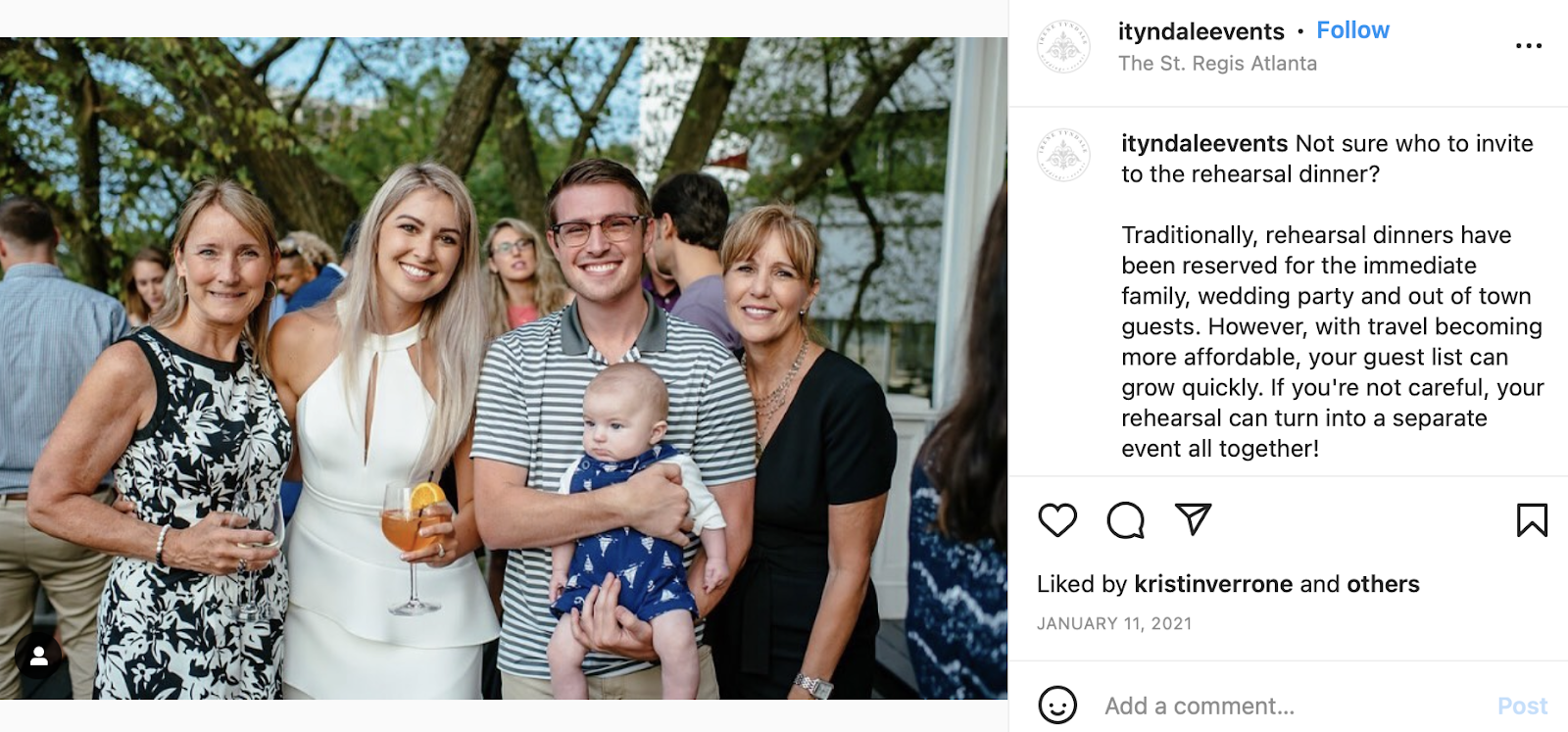 photo of bride's family at rehearsal