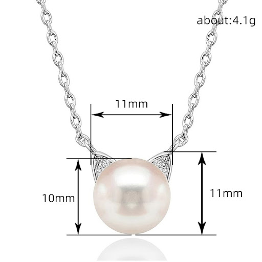 Title 1, Fashion Cat Ear Pearl Necklace for women, a sty...