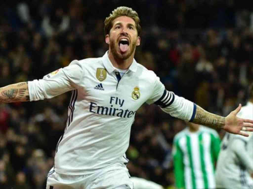 Sergio Ramos celebrates during a recent match