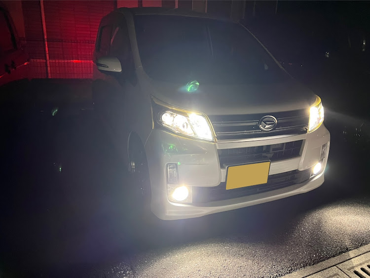ムーヴカスタムの車検対応・迫力がない。・車高はそのまま・夜に撮影に関するカスタム事例の投稿画像1枚目