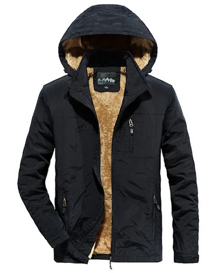 Men's Casual 2024 Winter Jacket Men's Fleece and Thick Yo... - 0