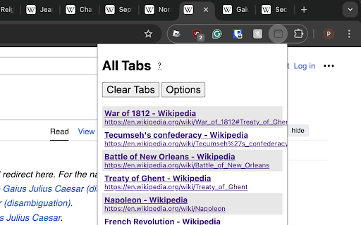 Tab Manager Google Chrome Extension