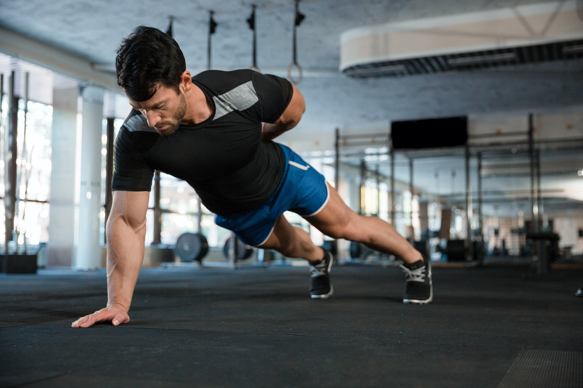 One-arm push-ups - unilateral exercise