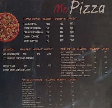 Mr. Pizza menu 