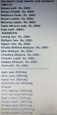 Agrawal's Lalaji Sweets Namkeen menu 1