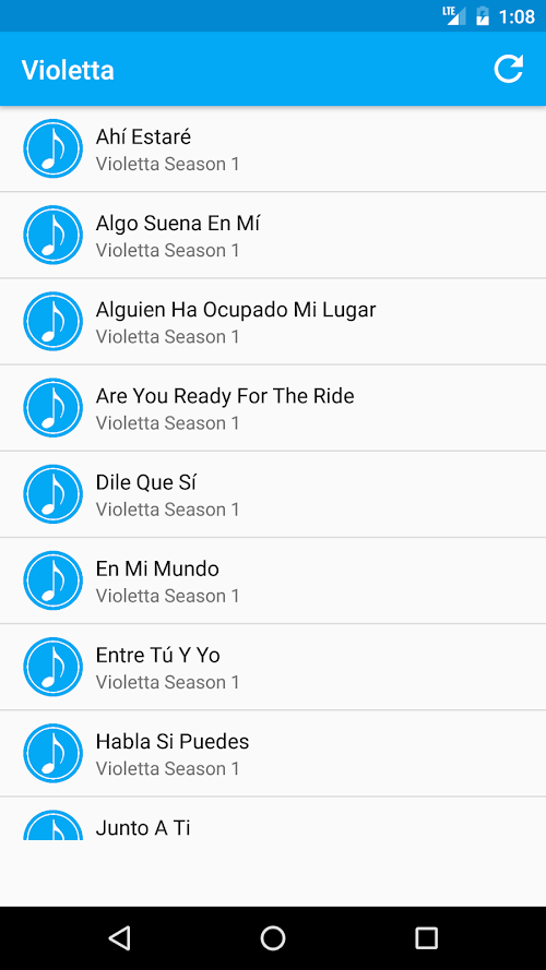Android application Violetta Music screenshort