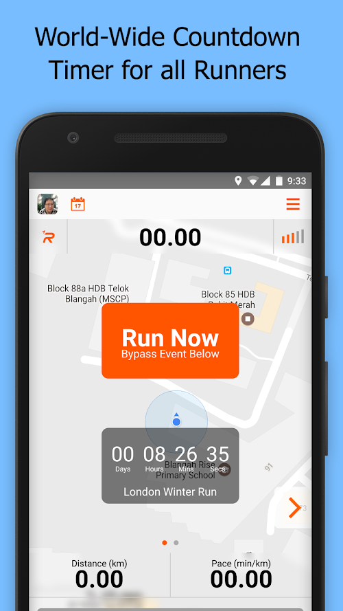 Android application RunSocial GPS screenshort