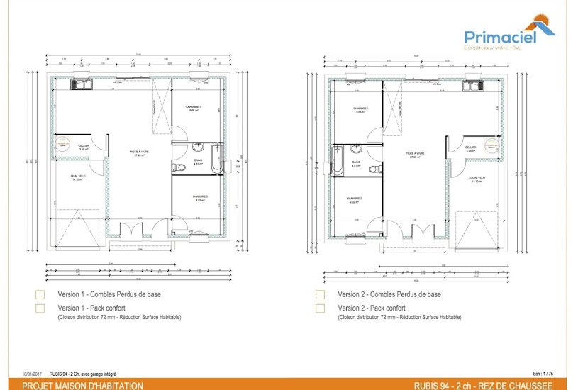  Vente Terrain + Maison - Terrain : 1 098m² - Maison : 98m² à La Roche-sur-Yon (85000) 