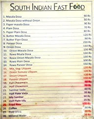 South Indian Fast Food menu 2