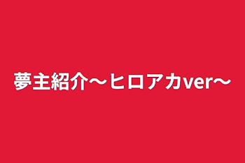 夢主紹介〜ヒロアカver〜