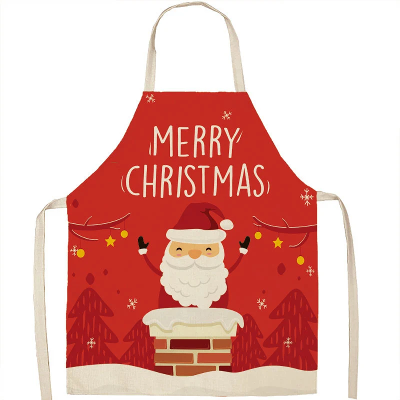 Title 3, Christmas Linen Apron Oil-proof Anti-fouling Gi...