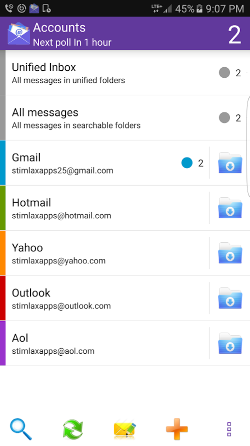 Android application Sync Yahoo Email - Android App screenshort