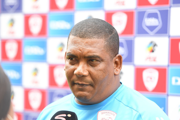 Brandon Truter coach of Sekhukhune United during the DStv Premiership match between Sekhukhune United and Chippa United at Peter Mokaba Stadium on March 18, 2023 in Polokwane, South Africa.