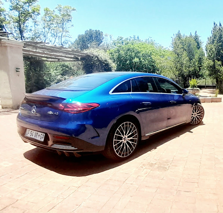 Slinky looks aside the EQE 43 is family friendly with a large boot. Picture: PHUTI MPYANE