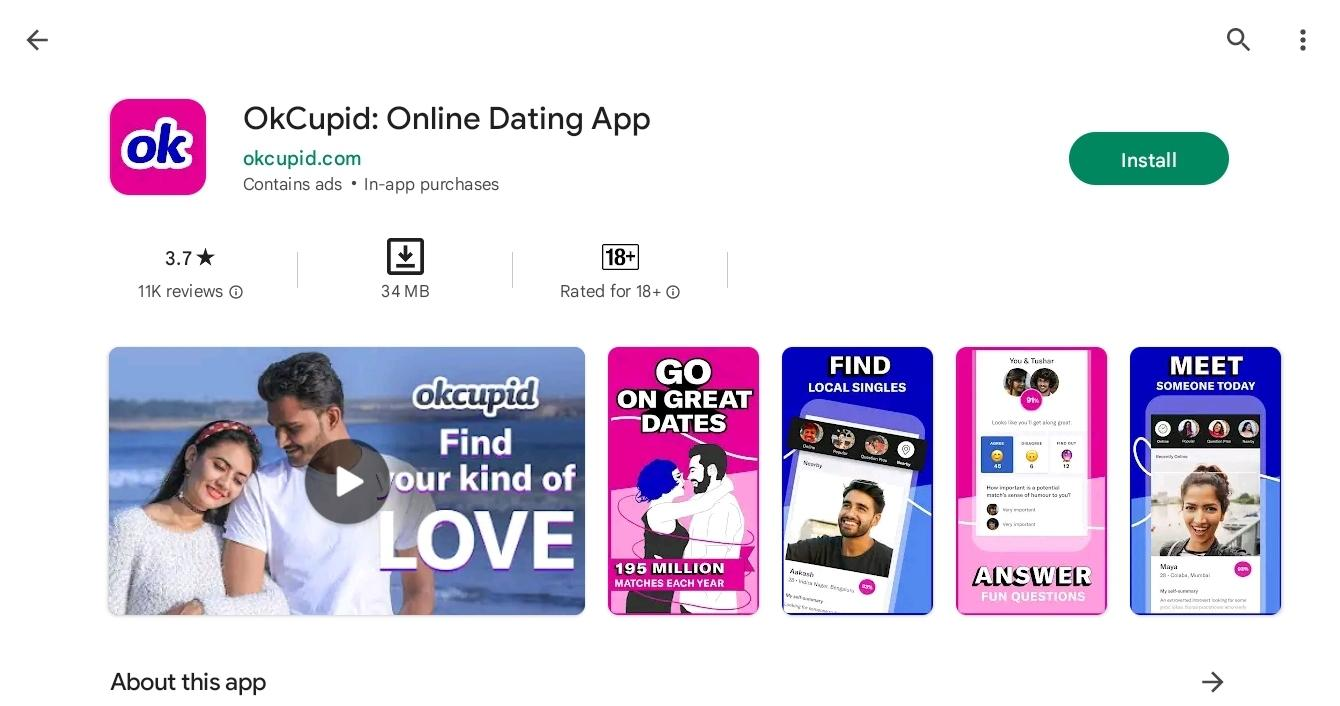 #14. OkCupid - सबसे बेस्ट रात में लड़कियों से बात करने वाला ऐप 