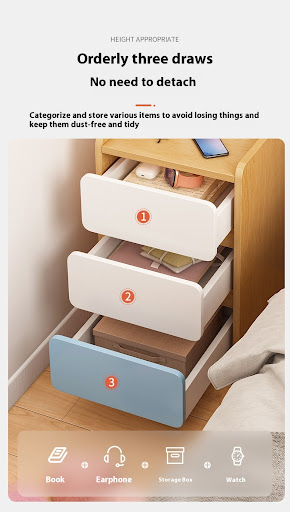 Title 4, Bedside Table Storage Rack Simple Small Mini St...