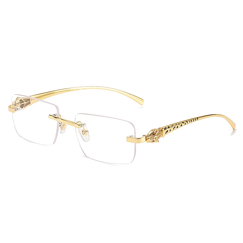 Lunettes de soleil carrées sans monture pour hommes et femmes
