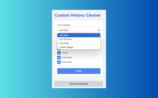 CleanSlate - Custom History Cleaner Preview 2