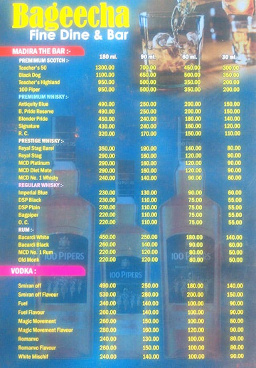 Bageecha Resort menu 