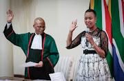 Stella Ndabeni-Abrahams is sworn in as Minister of Communications and Telecommunications by Chief Justice Mogoeng Mogoeng. 