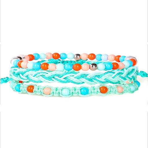 Title 6, Three Piece Waterproof Wax Thread Woven Bracele...