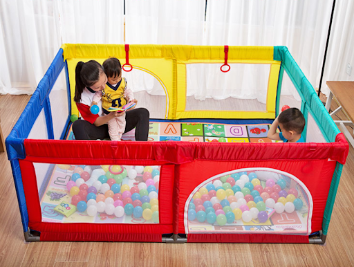 Title 2, Baby crawling mat toddler fence provides safe p...