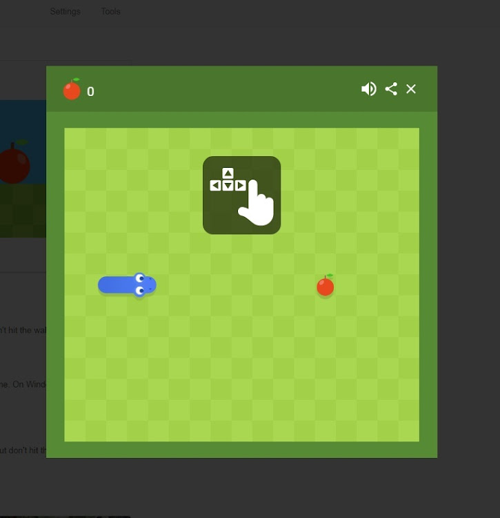 Google's latest Easter Egg is a video game that shows up with searches for ' snake' & 'play snake
