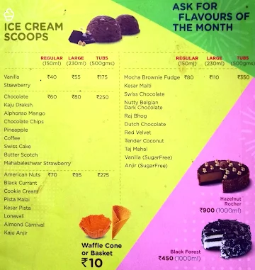 Adyar Bakery menu 