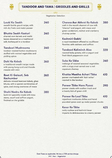 Bharat Bhavan menu 