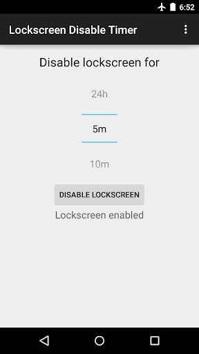 Screen Lock Disable Timer