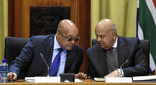Former president Jacob Zuma and former public enterprises minister Pravin Gordhan