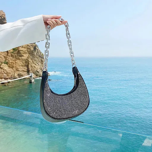 Title 3, Ins Diamond-studded Armpit Baguette Korean Styl...