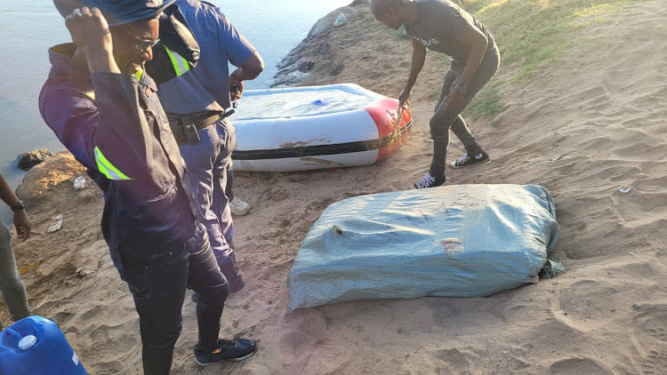 Border police intercepted an inflatable boat, 25 litres of diesel, counterfeit cigarettes and liquor being smuggled between South Africa and Zimbabwe.