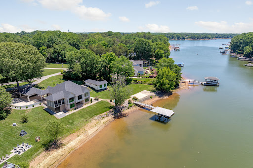 Modern lakefront house with dock in this luxury property for sale in Mooresville ($2,485,000)
