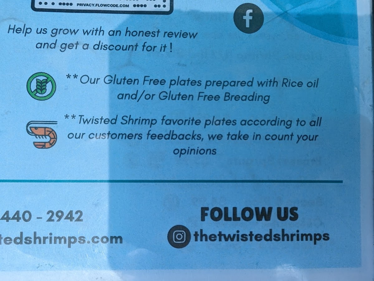 Gluten-Free at Twisted Shrimp