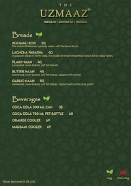 The Uzmaaz menu 1