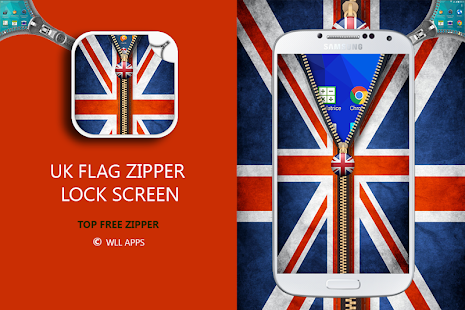 UK Flag Zipper Lock Screen Screenshots 7