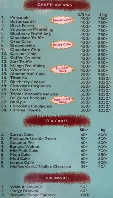 Baker's Delight menu 