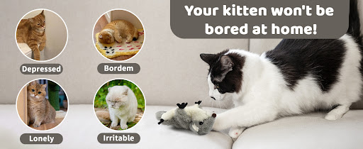 Title 4, Cat Toys Flapping Squirrel, Lifelike Sound, Rec...