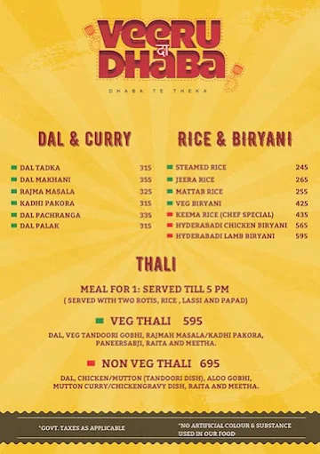 Garam Dharam menu 